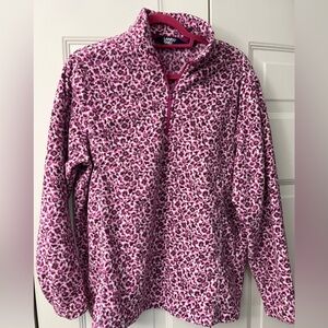 Lands End 1/4 Zip Brushed Animal print